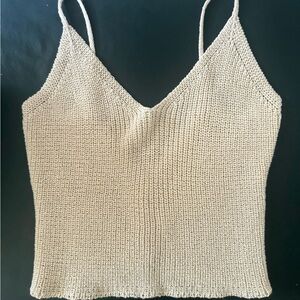 Cream Knit Crop Top